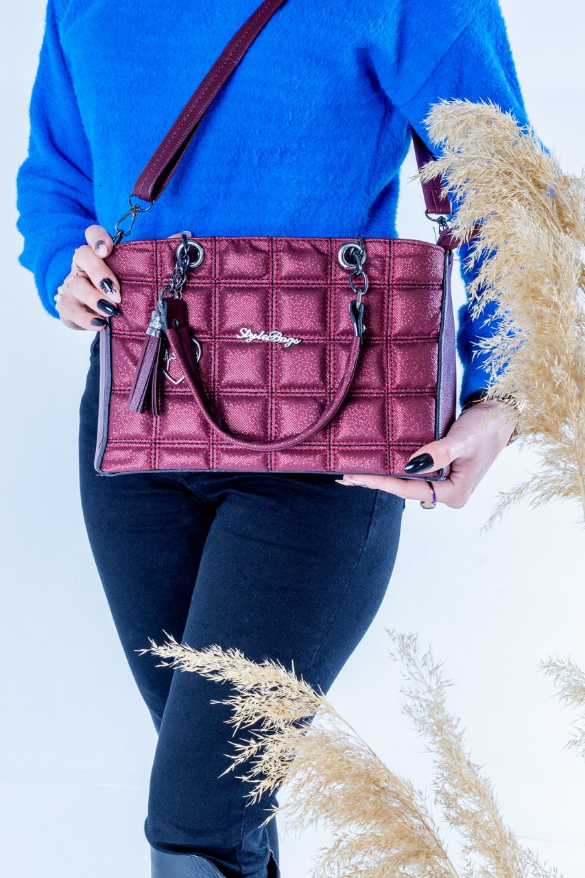 Kadın Omuz Çantası Orta Boy 30x20 CM BKV0015 Bordo