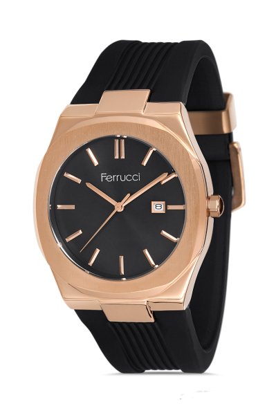 Erkek Premium Spor Kol Saati Takvimli Analog Fonksiyon FF00145 Bronz & Siyah