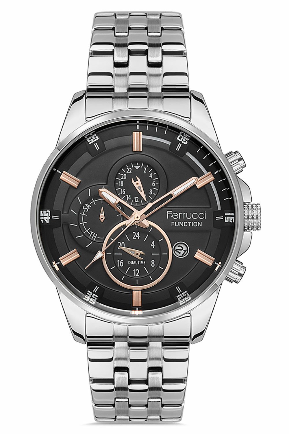 Ferrucci Orjinal Erkek Kol Saati Çelik Kordon Kol Saati 13110KR-D