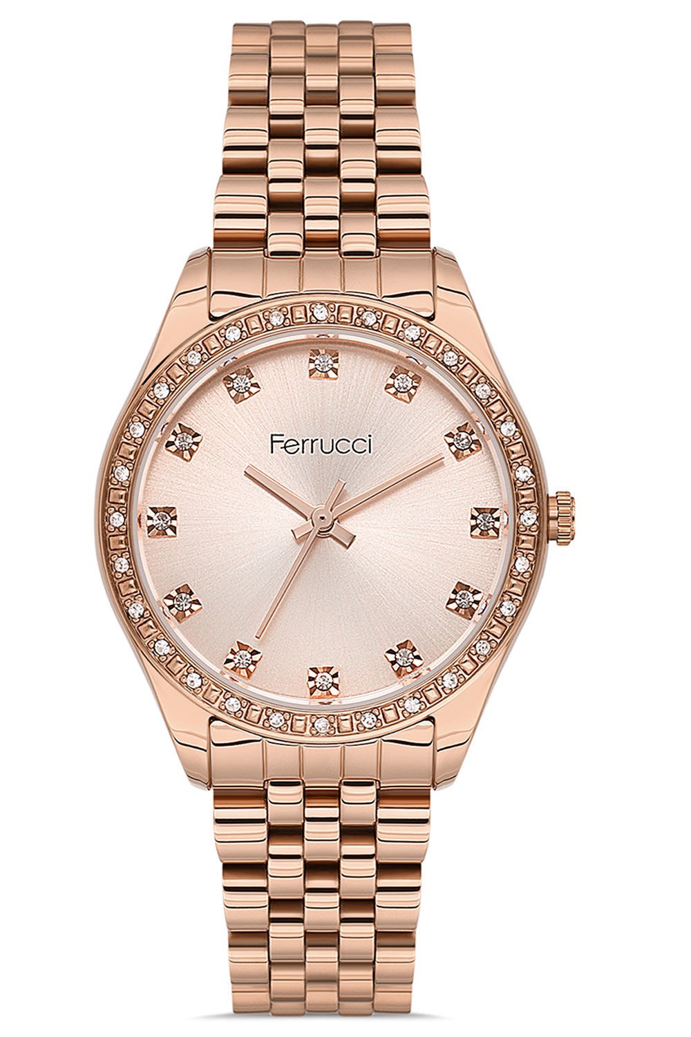 Kadın Çelik Kasa Kol Saati Çelik Kordon Su Geçirmez Paslanmaz Çelik 2 Yıl Garantili Premium Taşlı Model Rose Gold