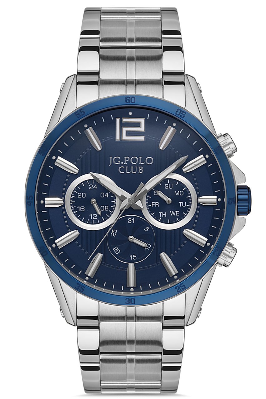 Erkek Premium Kol Saati Takvimli Analog Fonksiyon 2235M Gümüş & Lacivert