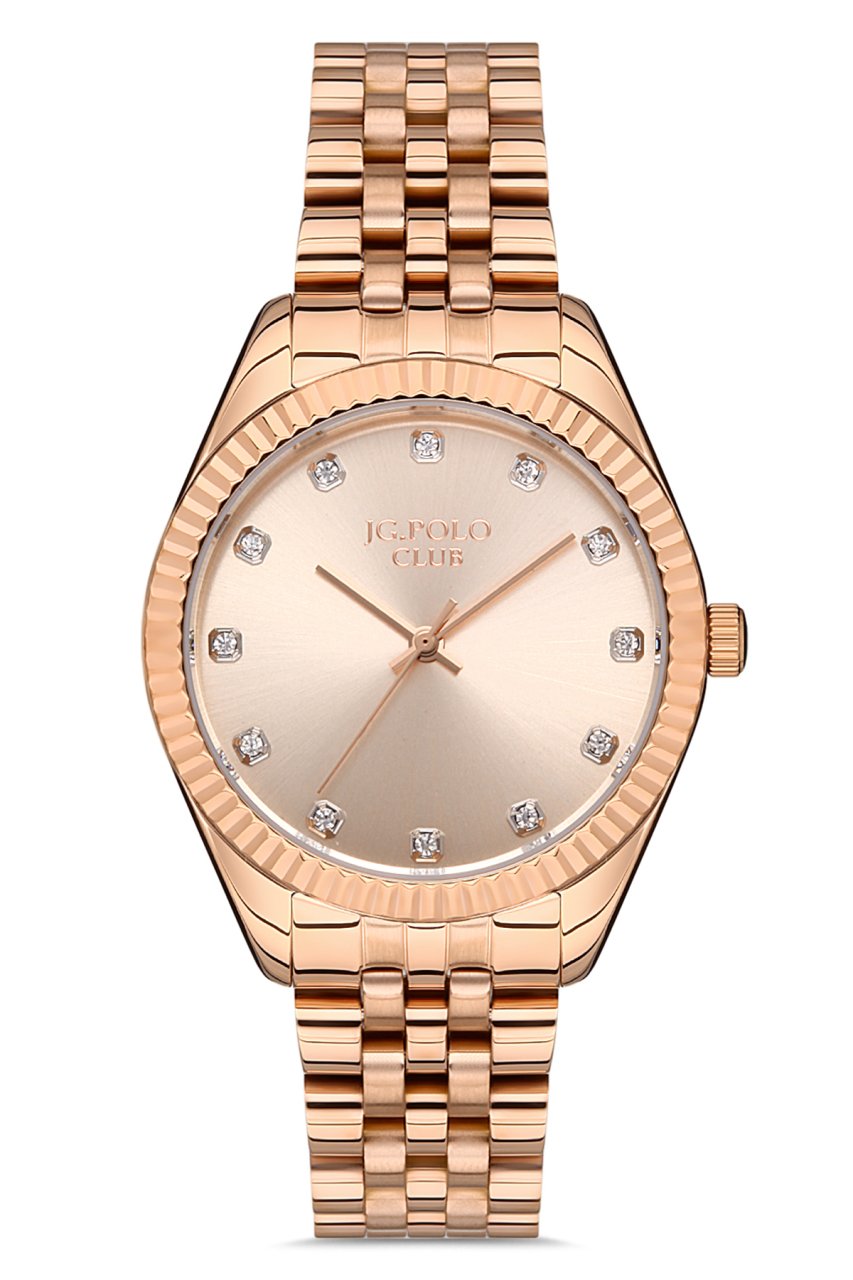 Kadın Premium Kol Saati Kristal Taş Detaylı Analog Fonksiyon 2118M Bronz