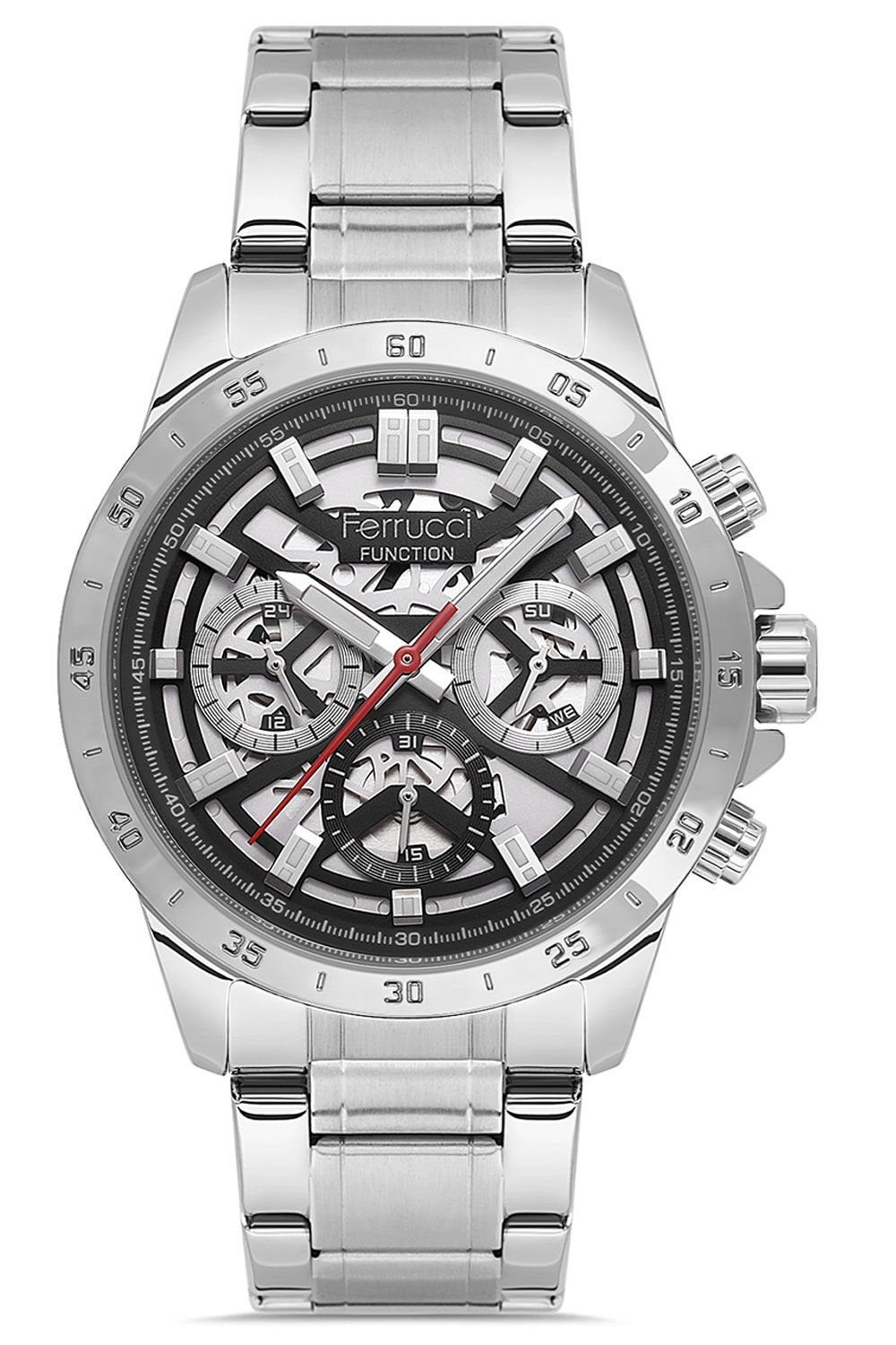 Erkek Spor Kol Saati Çelik Kasa Çelik Kordon Paslanmaz Çelik Model 2 Yıl Garantili