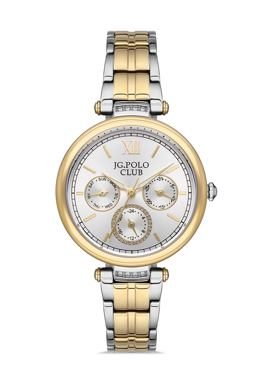 Kadın Premium Kol Saati Analog Fonksiyon 13696 Altın & Beyaz