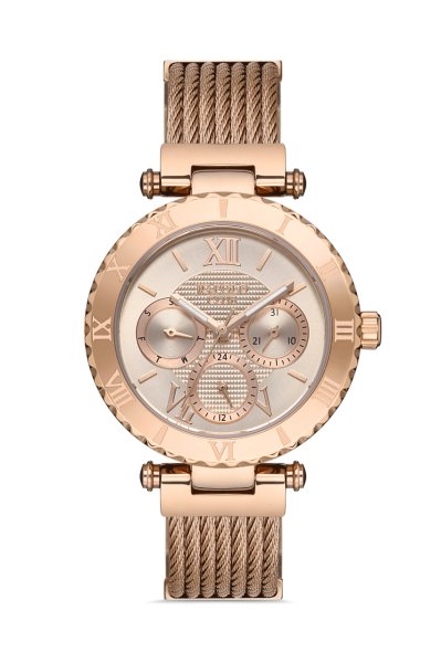 Kadın Pro Premium Kol Saati Analog Fonksiyon Çelik Halat Kordon 1314M Bronz