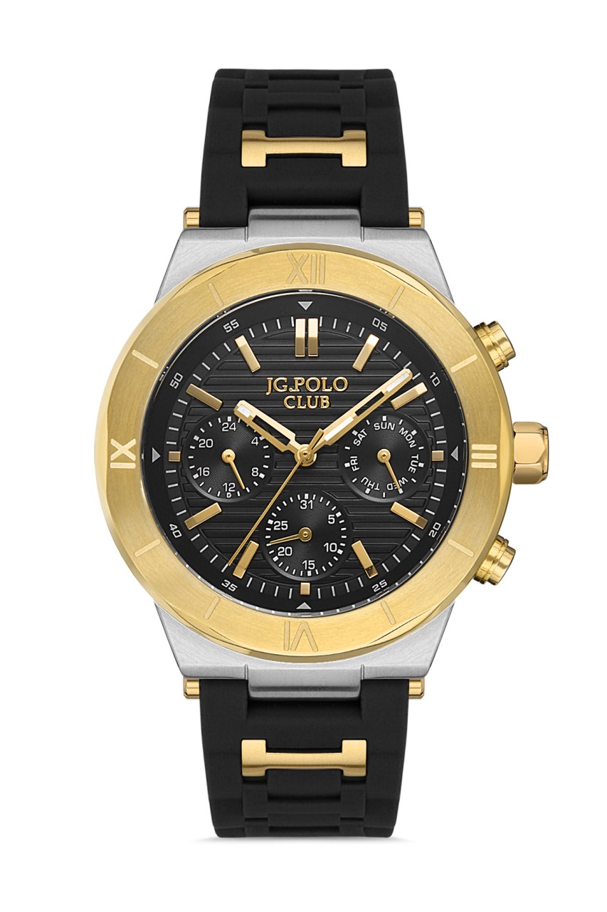 Erkek Premium Kol Saati Takvimli Analog Fonksiyon 3322S Siyah & Altın