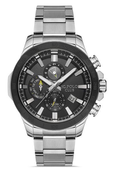 Erkek Premium Kol Saati Takvimli Analog Fonksiyon 3172M Gümüş & Siyah