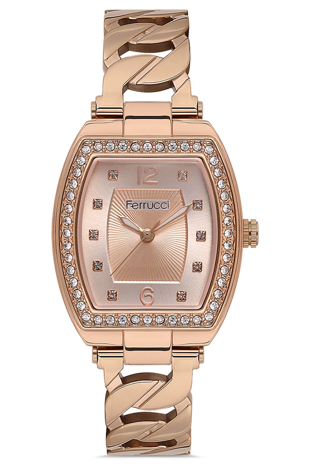 Kadın Premium Kol Saati Çelik Kasa Çelik Kordon Su Geçirmez Premium Taşlı Model Rose Gold