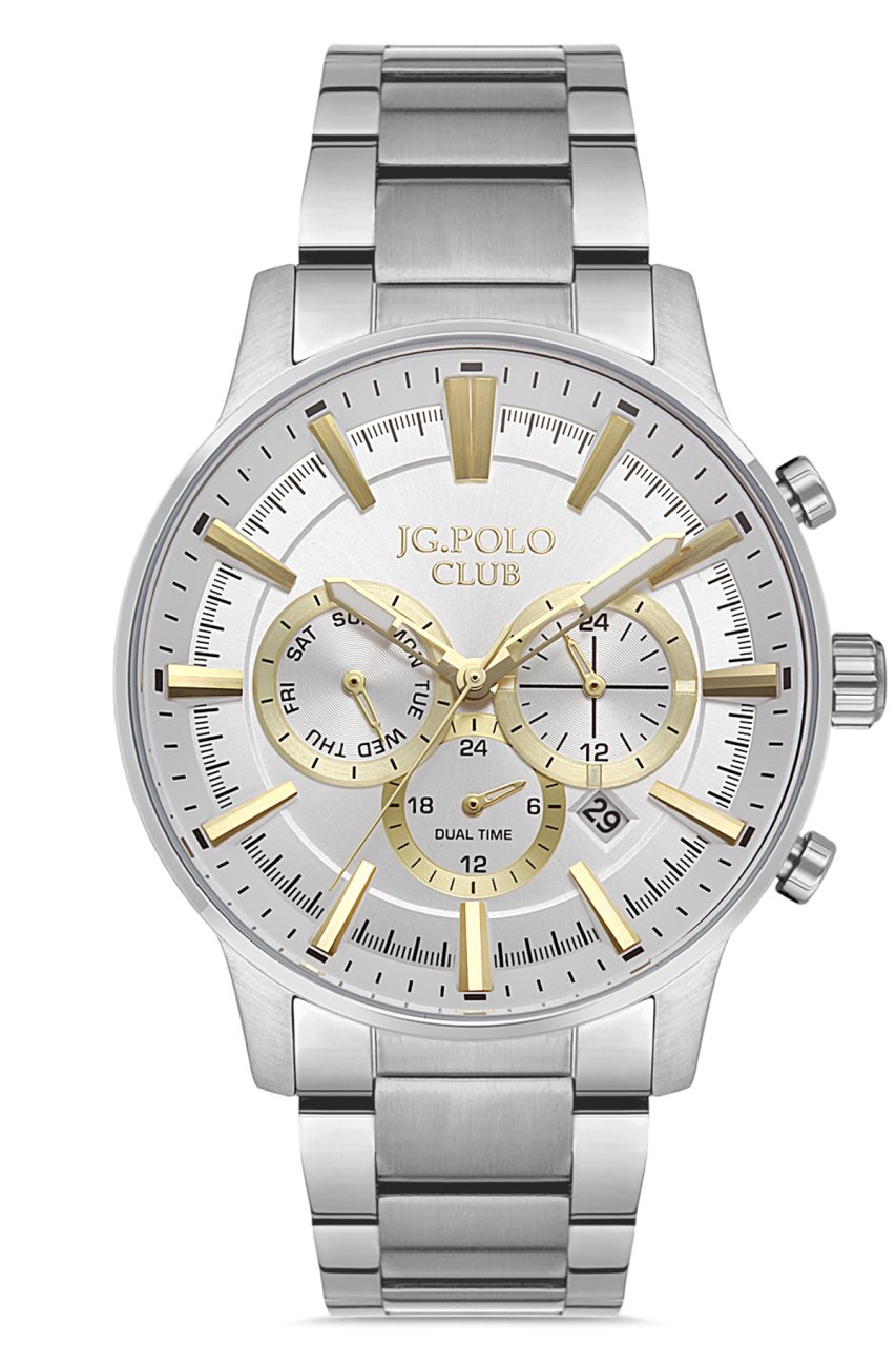 Erkek Spor Kol Saati Takvimli Analog Fonksiyon 2558M Gümüş & Beyaz