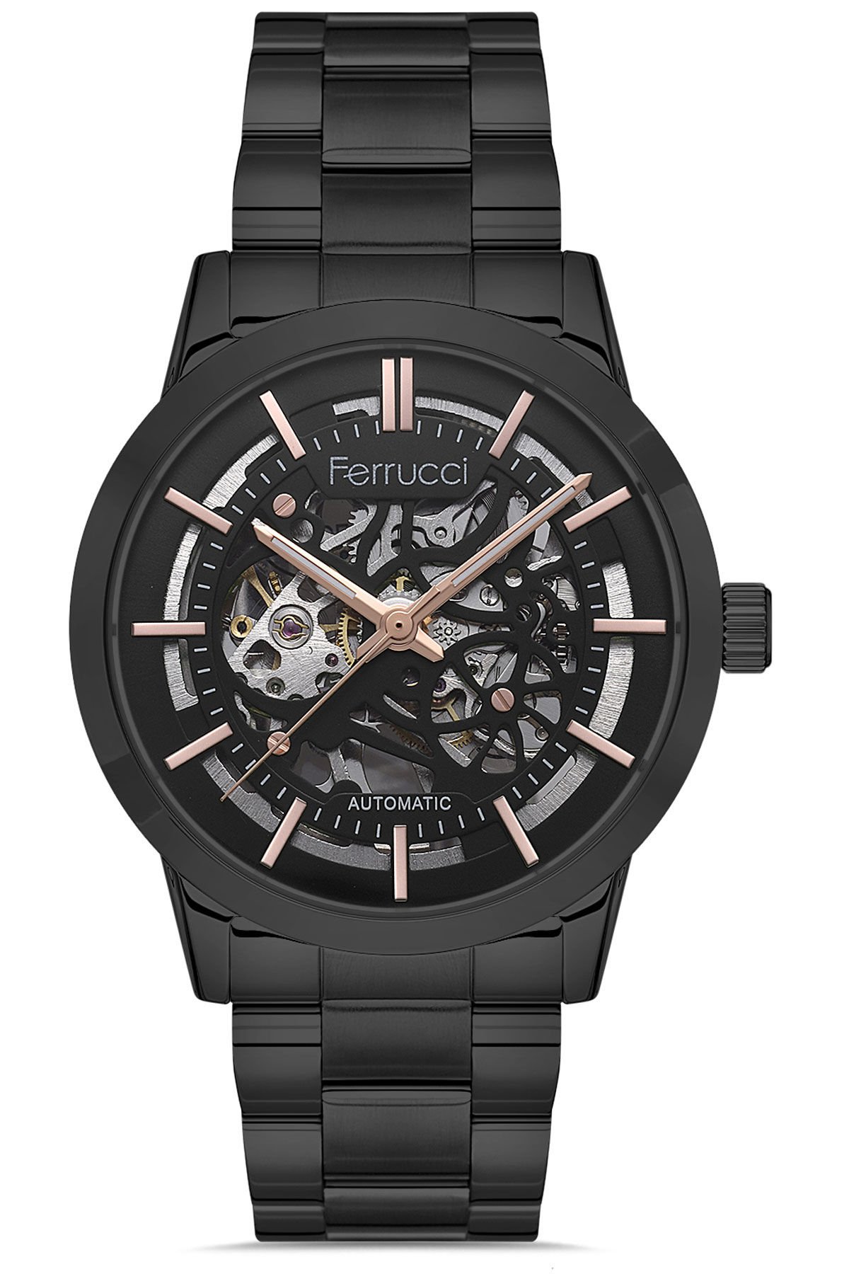 Erkek Otomatik Kol Saati Çelik Kasa Çelik Kordon Su Geçirmez Pilsiz Fonksiyon