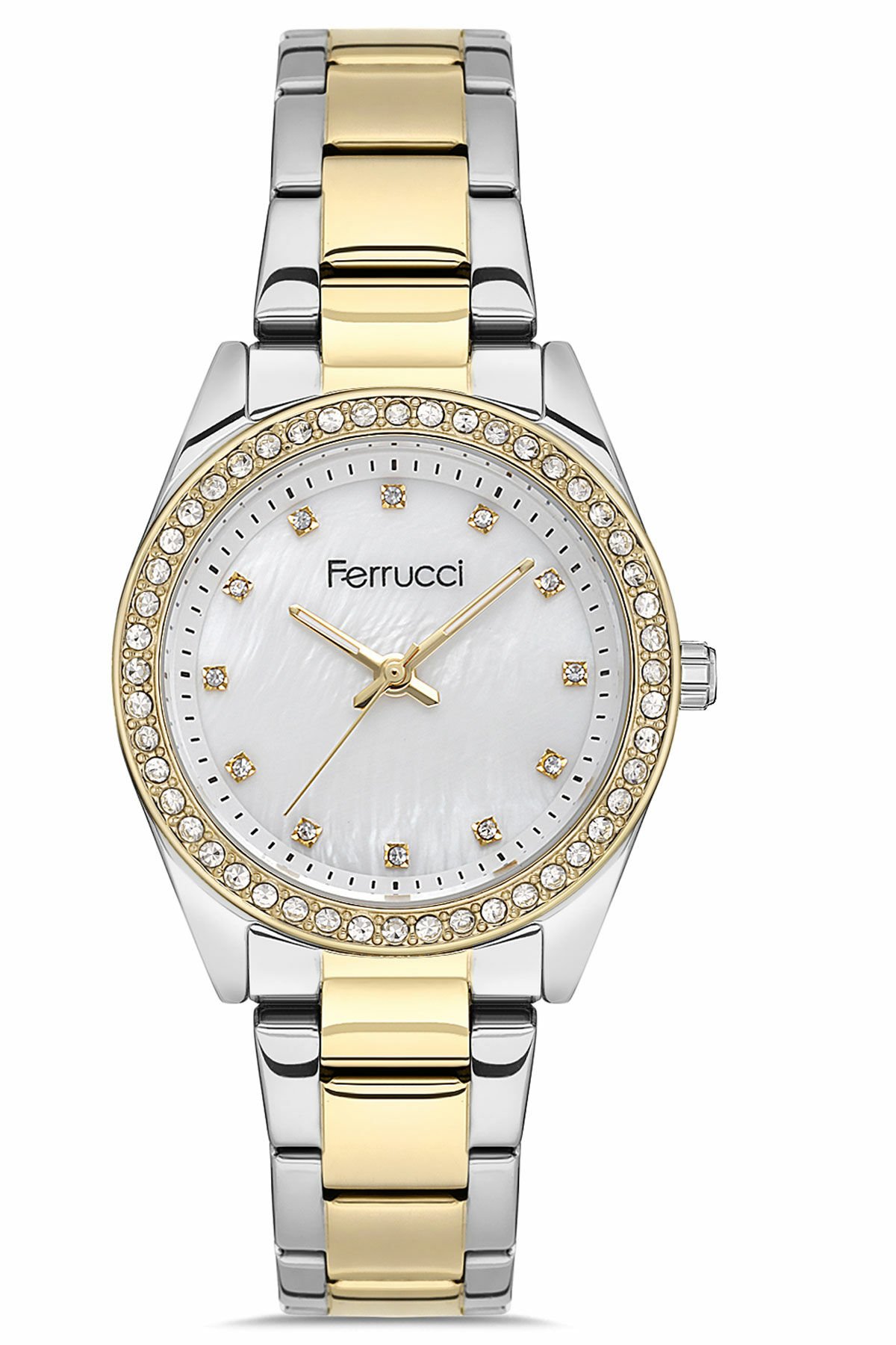 Kadın Premium Kol Saati Çelik Kasa Çelik Kordon Su Geçirmez Altın - Beyaz Renk