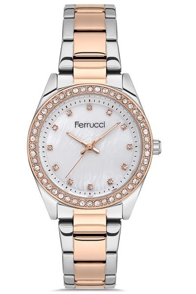 Kadın Premium Kol Saati Çelik Kasa Çelik Kordon Su Geçirmez Rose Gold - Beyaz