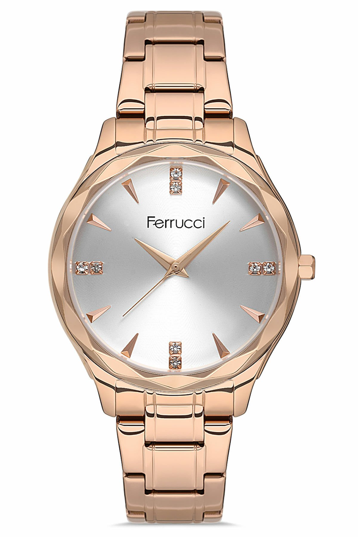 Kadın Premium Kol Saati Çelik Kasa Çelik Kordon Su Geçirmez Rose Gold - Beyaz