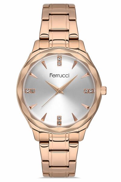 Kadın Premium Kol Saati Çelik Kasa Çelik Kordon Su Geçirmez Rose Gold - Beyaz