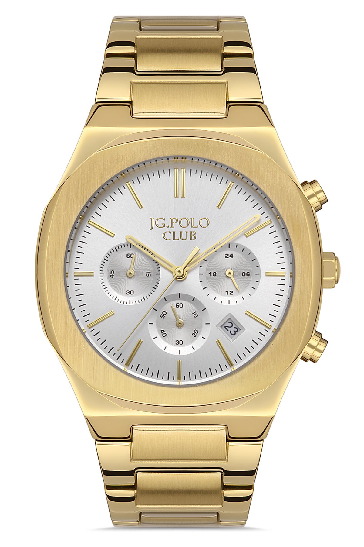 Erkek Premium Kol Saati Analog Takvimli Fonksiyon 2928M Altın & Beyaz