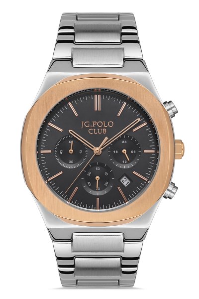 Erkek Premium Kol Saati Analog Takvimli Fonksiyon 2928M Gümüş & Siyah