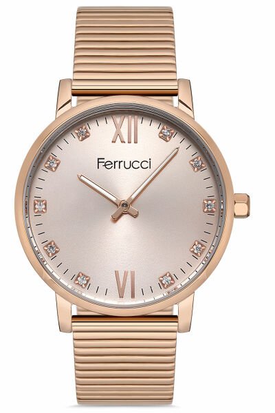 Kadın Premium Kol Saati Çelik Kasa Çelik Hasır Kordon Su Geçirmez Rose Gold