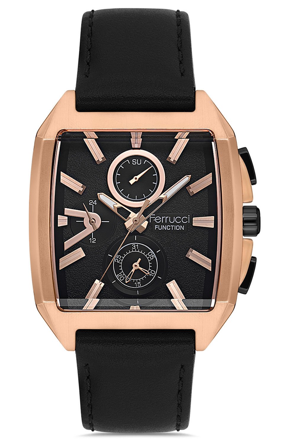 Erkek Çelik Kasa Kol Saati Hakiki Deri Kordon Su Geçirmez İç Fonksiyonlar Aktif Çalışır Paslanmaz Çelik Model Siyah - Rose Gold