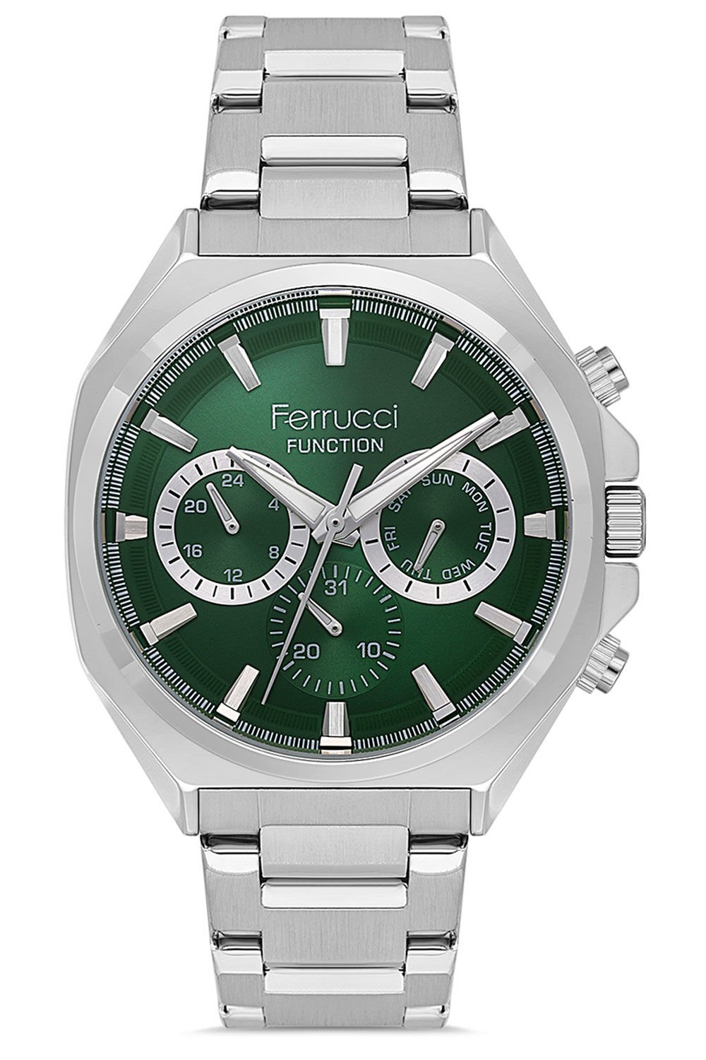 Erkek Spor Kol Saati Çelik Kasa Çelik Kordon Paslanmaz Çelik İç Fonksiyonlar Aktif Çalışır Premium Geometrik Model