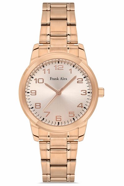Kadın Kol Saati Çelik Kordon Çelik Kasa Su Geçirmez Klasik Model Rose Gold