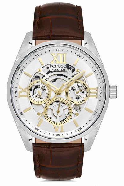 Erkek Automatic Kol Saati Deri Kordon Multi Fonksiyon Su Geçirmez 14099MS-C