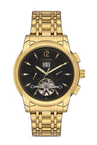 Erkek Automatic Takvimli Kol Saati NS0082 Altın & Siyah