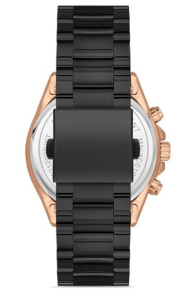 Erkek Kol Saati Çelik Kordon Çelik Kasa Su Geçirmez Multi Fonksiyon Siyah - Rose Gold