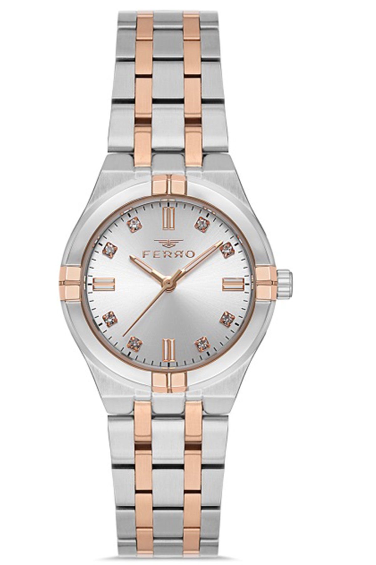 Kadın Çelik Kordon Kol Saati Çelik Kasa Premium Model Gümüş - Rose Gold