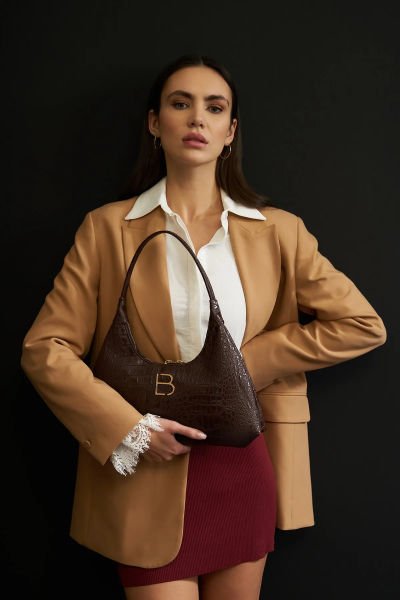 Kadın Premium Omuz Çantası 42x22 Cm CTR100-H