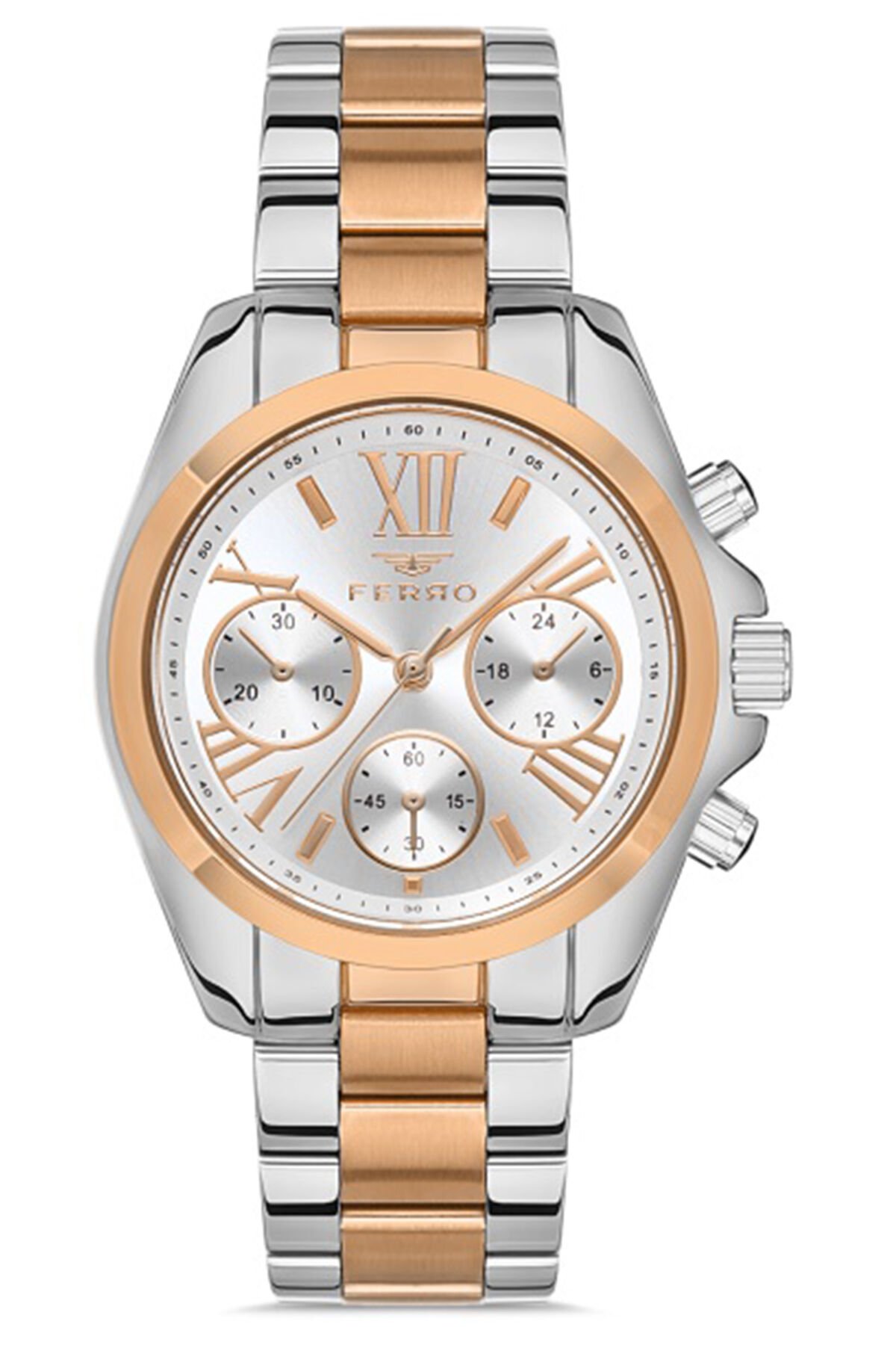 Kadın Çelik Kordon Kol Saati Çelik Kasa Su Geçirmez Premium Model Gümüş - Rose Gold