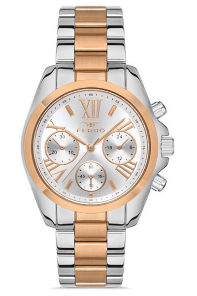 Kadın Çelik Kordon Kol Saati Çelik Kasa Su Geçirmez Premium Model Gümüş - Rose Gold