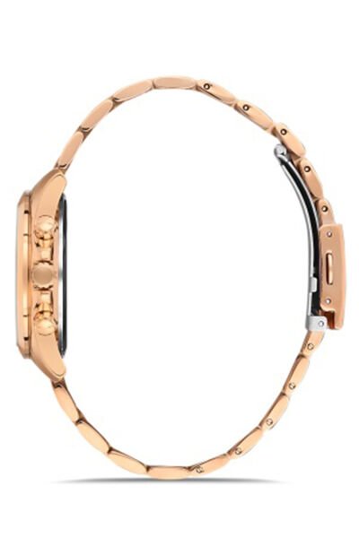 Kadın Çelik Kordon Kol Saati Çelik Kasa Su Geçirmez Premium Model Rose Gold - Beyaz
