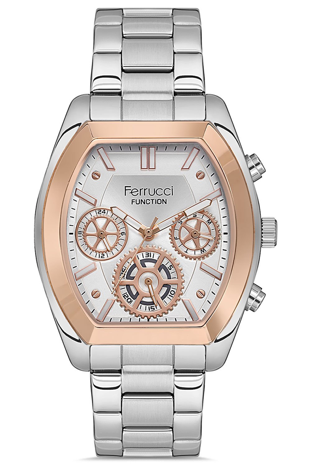 Erkek Çelik Kasa Spor Kol Saati Çelik Kordon İç Fonksiyonlar Aktif Çalışır Su Geçirmez Premium Spor Model Gümüş - Rose Gold