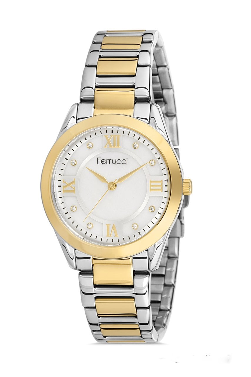 Kadın Premium Kol Saati Analog Fonksiyon FCH0080 Altın & Beyaz
