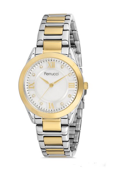 Kadın Premium Kol Saati Analog Fonksiyon FCH0080 Altın & Beyaz