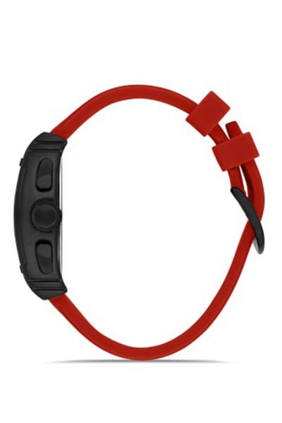 Erkek Çelik Kasa Spor Kol Saati İç Fonksiyonlar Aktif Çalışır Paslanmaz Çelik 2 Yıl Garantili Premium Spor Seri Kare Model Kırmızı - Siyah