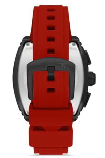 Erkek Çelik Kasa Spor Kol Saati İç Fonksiyonlar Aktif Çalışır Paslanmaz Çelik 2 Yıl Garantili Premium Spor Seri Kare Model Kırmızı - Siyah