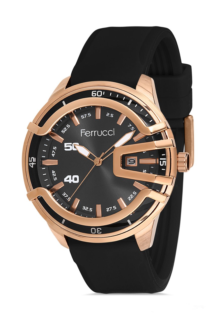 Erkek Premium Kol Saati Takvimli Analog Fonksiyon FF00120 Bronz & Siyah