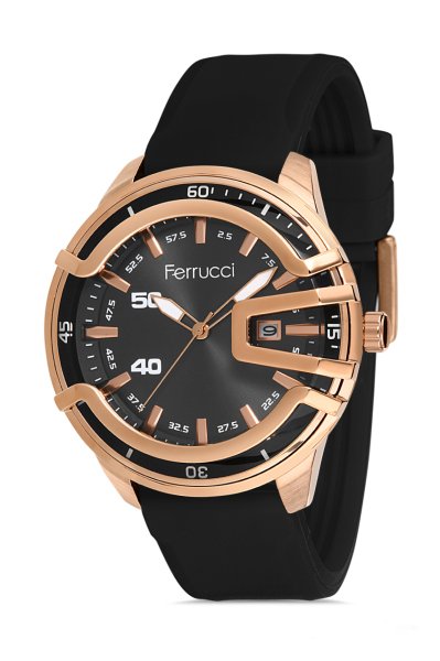 Erkek Premium Kol Saati Takvimli Analog Fonksiyon FF00120 Bronz & Siyah