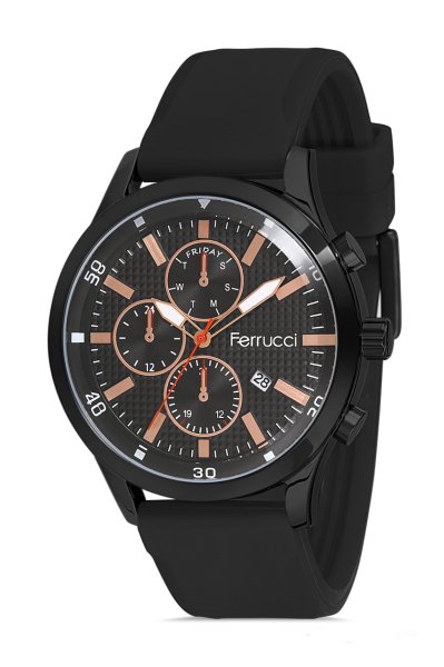 Erkek Kol Saati Takvimli Analog Fonksiyon FF00125 Siyah