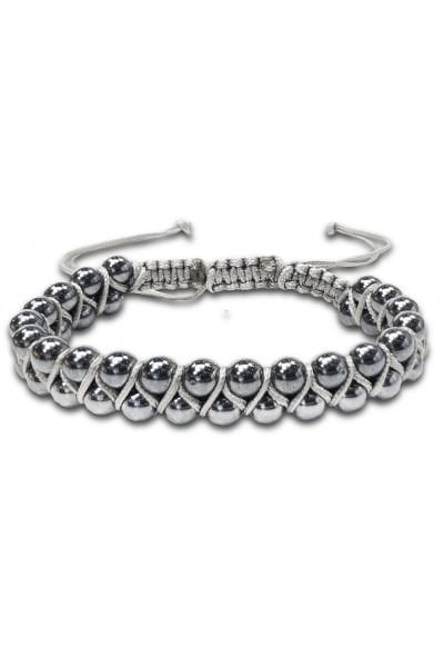 Erkek Hematit Doğal Taşlı Makrome Bileklik